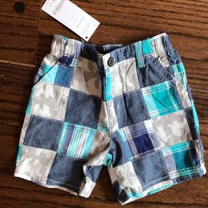 NWT 12-18m gymboree plaid shorts w/elephants